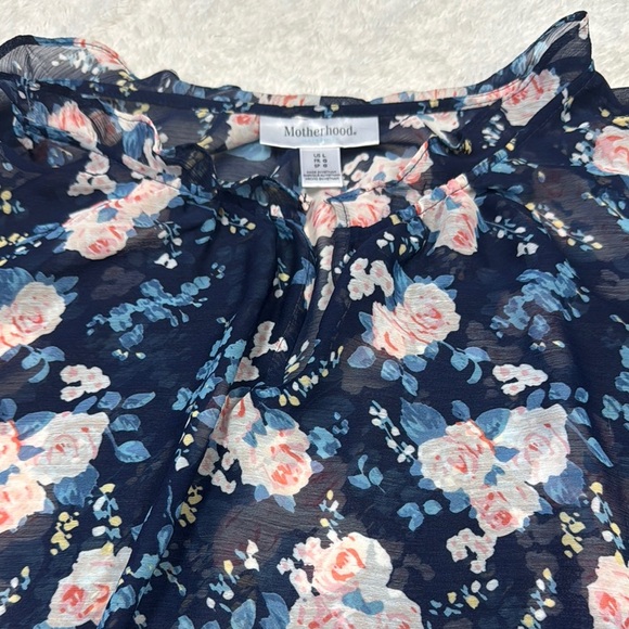 Motherhood Maternity Floral Sleeve Ruffled Blouse - Picture 6 of 6